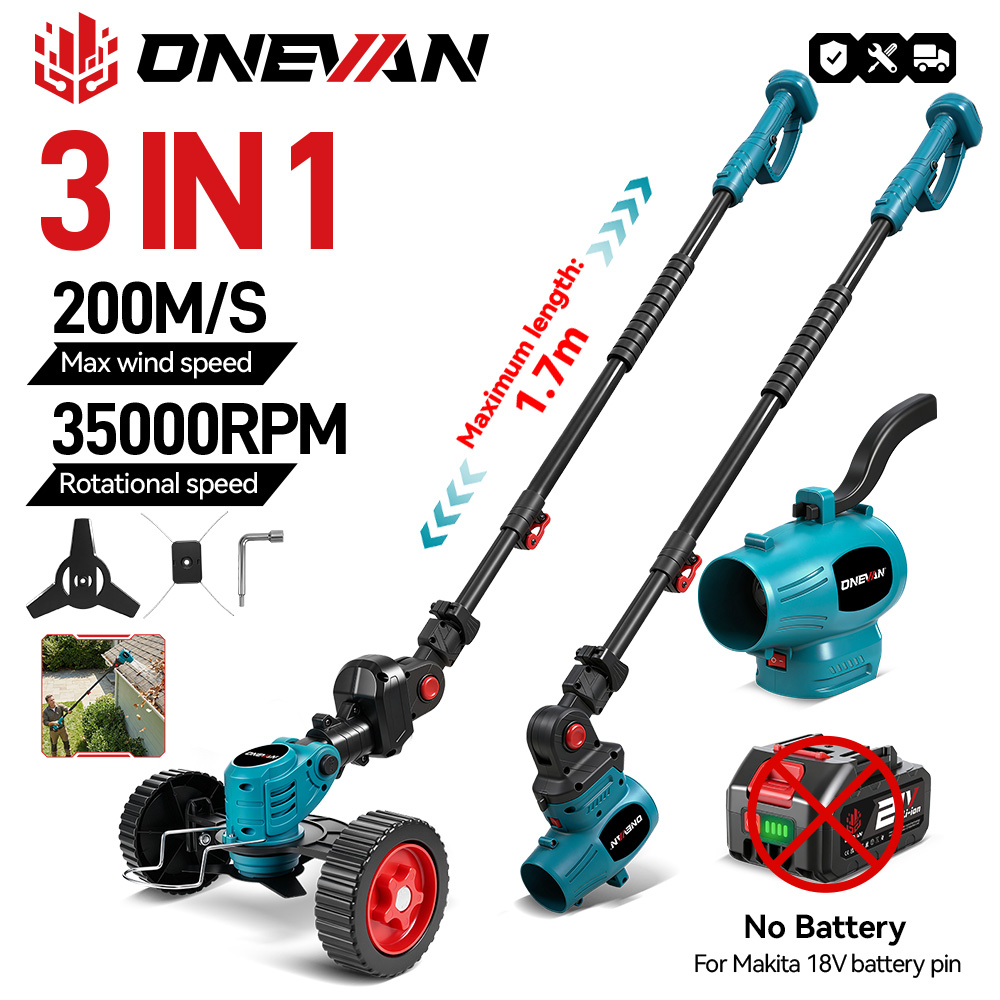 Gardening Tools Battery Powered - Электрическая газонокосилка-воздуходувка ONEVAN 3-в-1, 2500 Вт,